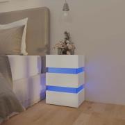vidaXL Sängskåp LED vit 45x35x67 cm konstruerat trä