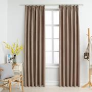 vidaXL Mörkläggningsgardiner med krokar 2 st taupe 140x245 cm