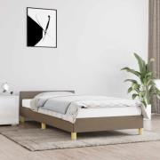 vidaXL Sängram med huvudgavel utan madrass taupe 80x200 cm tyg