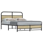 vidaXL Sängram utan madrass sonoma-ek 135x190 cm konstruerad trä