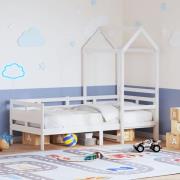 vidaXL Dagbädd med tak vit 90x190 cm massiv furu