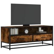 vidaXL Tv-bänk rökfärgad ek 100x34,5x40 cm konstruerat trä och metall