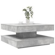 vidaXL Soffbord 360 grader vridbart betonggrå 70x70x34,5 cm