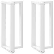 vidaXL Barbordsben T-formad 2 st vit 50x35x(90-91) cm stål