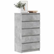vidaXL Byrå betonggrå 60x36x103 cm konstruerat trä