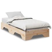 vidaXL Sängram utan madrass stapelbar 90x200 cm massivt trä