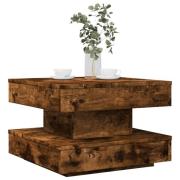 vidaXL Soffbord 360 grader vridbart rökfärgad ek 50x50x34,5 cm