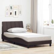 vidaXL Bed Frame without Mattress "Hanko" Dark Brown 100x200 cm Fabric