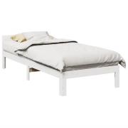 vidaXL Sängram utan madrass vit 90x200 cm massiv furu