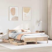 vidaXL Sängram utan madrass 140x200 cm massiv furu