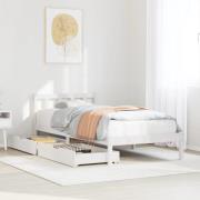 vidaXL Sängram utan madrass vit 90x190 cm massiv furu