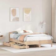 vidaXL Sängram utan madrass 150x200 cm massiv furu