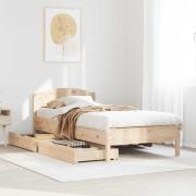 vidaXL Sängram utan madrass 75x190 cm massiv furu