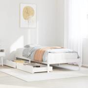 vidaXL Sängram utan madrass vit 75x190 cm massiv furu