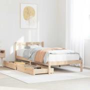 vidaXL Sängram utan madrass 90x190 cm massiv furu