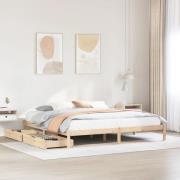vidaXL Sängram utan madrass 180x200 cm massiv furu