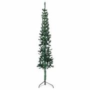 vidaXL Smal halv plastgran med stativ grön 180 cm