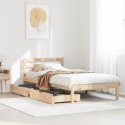 vidaXL Sängram utan madrass 90x200 cm massiv furu