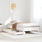 vidaXL Sängram utan madrass vit 75x190 cm massiv furu