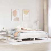 vidaXL Sängram utan madrass vit 180x200 cm massiv furu