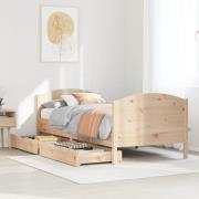vidaXL Sängram utan madrass 90x200 cm massiv furu