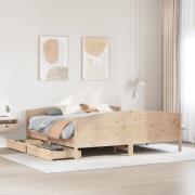 vidaXL Sängram utan madrass 160x200 cm massiv furu