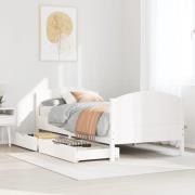 vidaXL Sängram utan madrass vit 90x190 cm massiv furu