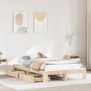 vidaXL Sängram utan madrass 120x190 cm massiv furu