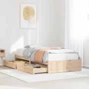 vidaXL Sängram utan madrass 75x190 cm massiv furu