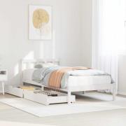 vidaXL Sängram utan madrass vit 100x200 cm massiv furu