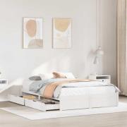 vidaXL Sängram utan madrass vit 160x200 cm massiv furu
