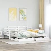 vidaXL Dagbädd utdragbar med lådor utan madrass vit 80x200 cm