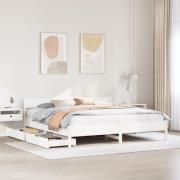 vidaXL Sängram utan madrass vit 160x200 cm massiv furu