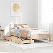 vidaXL Sängram utan madrass 75x190 cm massiv furu