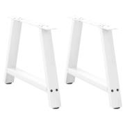 vidaXL Soffbordsben A-formade 2 st vita 70x(42-43) cm stål