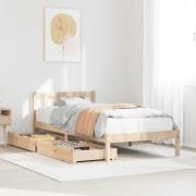 vidaXL Sängram utan madrass 90x200 cm massiv furu