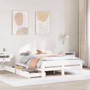 vidaXL Sängram utan madrass vit 160x200 cm massiv furu