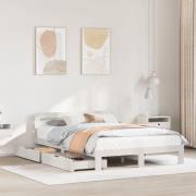 vidaXL Sängram utan madrass vit 120x190 cm massiv furu