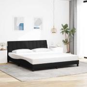 vidaXL Bed Frame without Mattress "Hanko" Black 180x200 cm Fabric