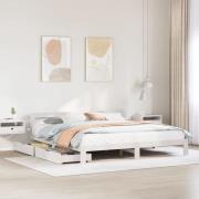 vidaXL Sängram utan madrass vit 180x200 cm massiv furu