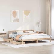 vidaXL Sängram utan madrass 200x200 cm massiv furu