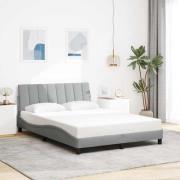 vidaXL Bed Frame without Mattress "Hanko" Light Grey 140x190 cm Fabric