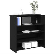 vidaXL Receptionsdisk svart ek 100x50x103,5 cm konstruerat trä