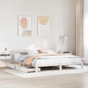 vidaXL Sängram utan madrass vit 200x200 cm massiv furu