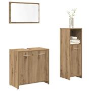 vidaXL Badrumsmöbler set 3 delar artisan ek konstruerat trä