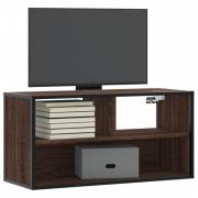 vidaXL Tv-bänk brun ek 80x31x39,5 cm konstruerat trä och metall