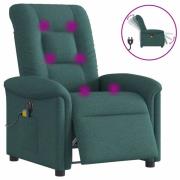vidaXL Elektrisk massagefåtölj mörkgrön tyg