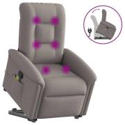 vidaXL Massagefåtölj med uppresningshjälp taupe tyg