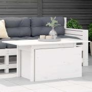 vidaXL Trädgårdsbord vit 100x50x75 cm massiv furu