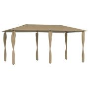 vidaXL Paviljong med stolpar 2,98x5,3x2,59 m taupe 160 g/m²